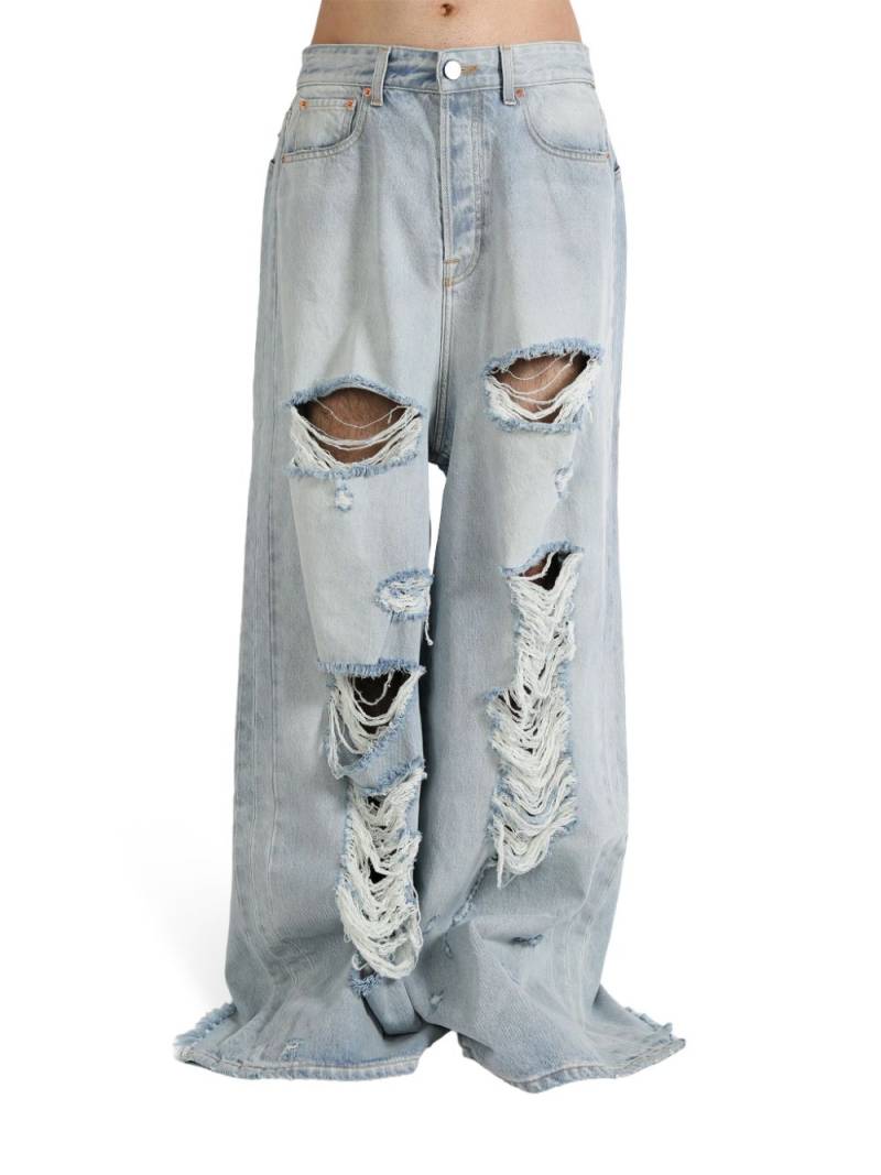 VETEMENTS ripped wide-leg jeans - Blue von VETEMENTS