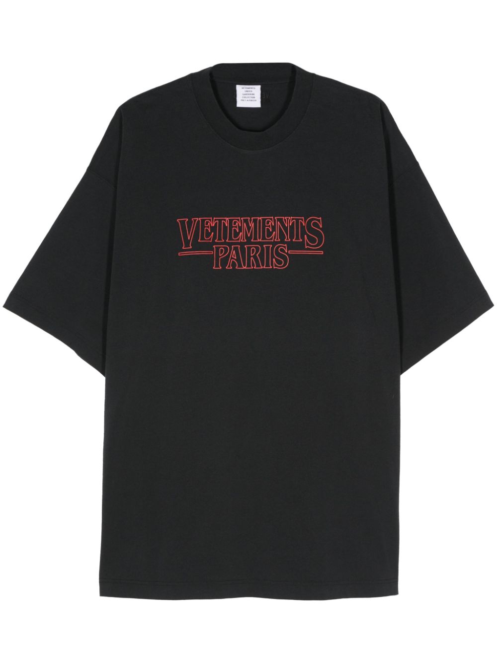 VETEMENTS rubberised-logo T-shirt - Black von VETEMENTS