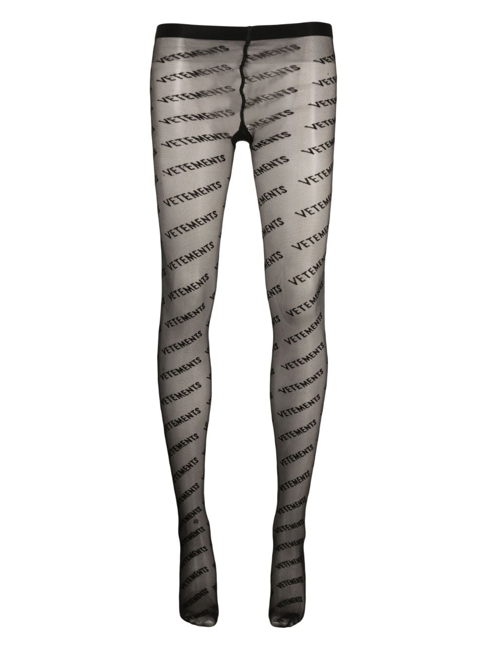 VETEMENTS semi-sheer monogram-pattern stockings - Black von VETEMENTS