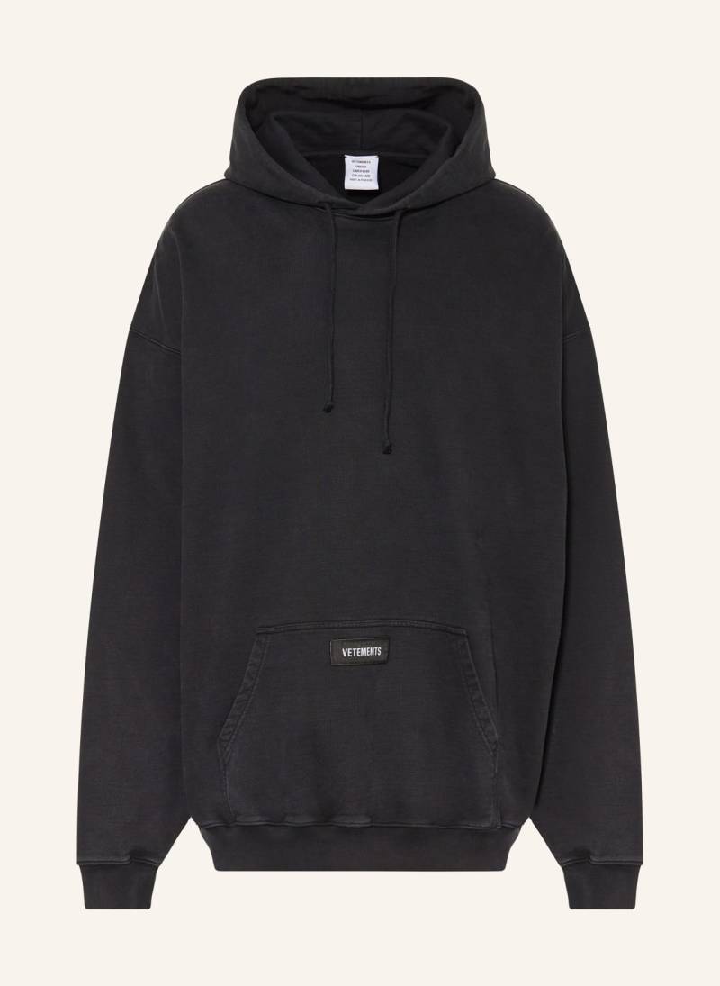 Vetements Oversized-Hoodie schwarz von VETEMENTS