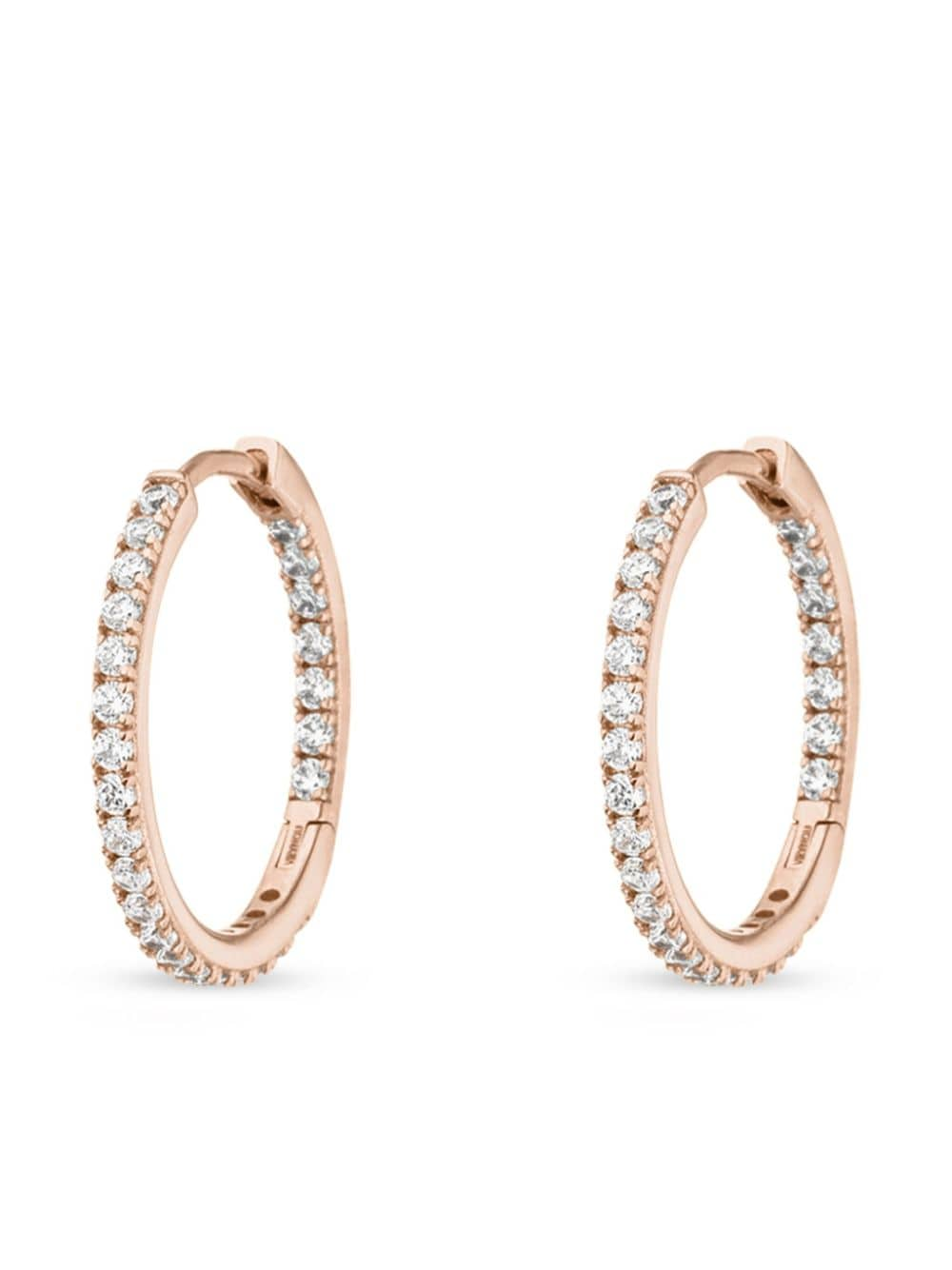 VEYNOU 14kt recycled rose gold small Cleo diamond hoop earrings - Pink von VEYNOU