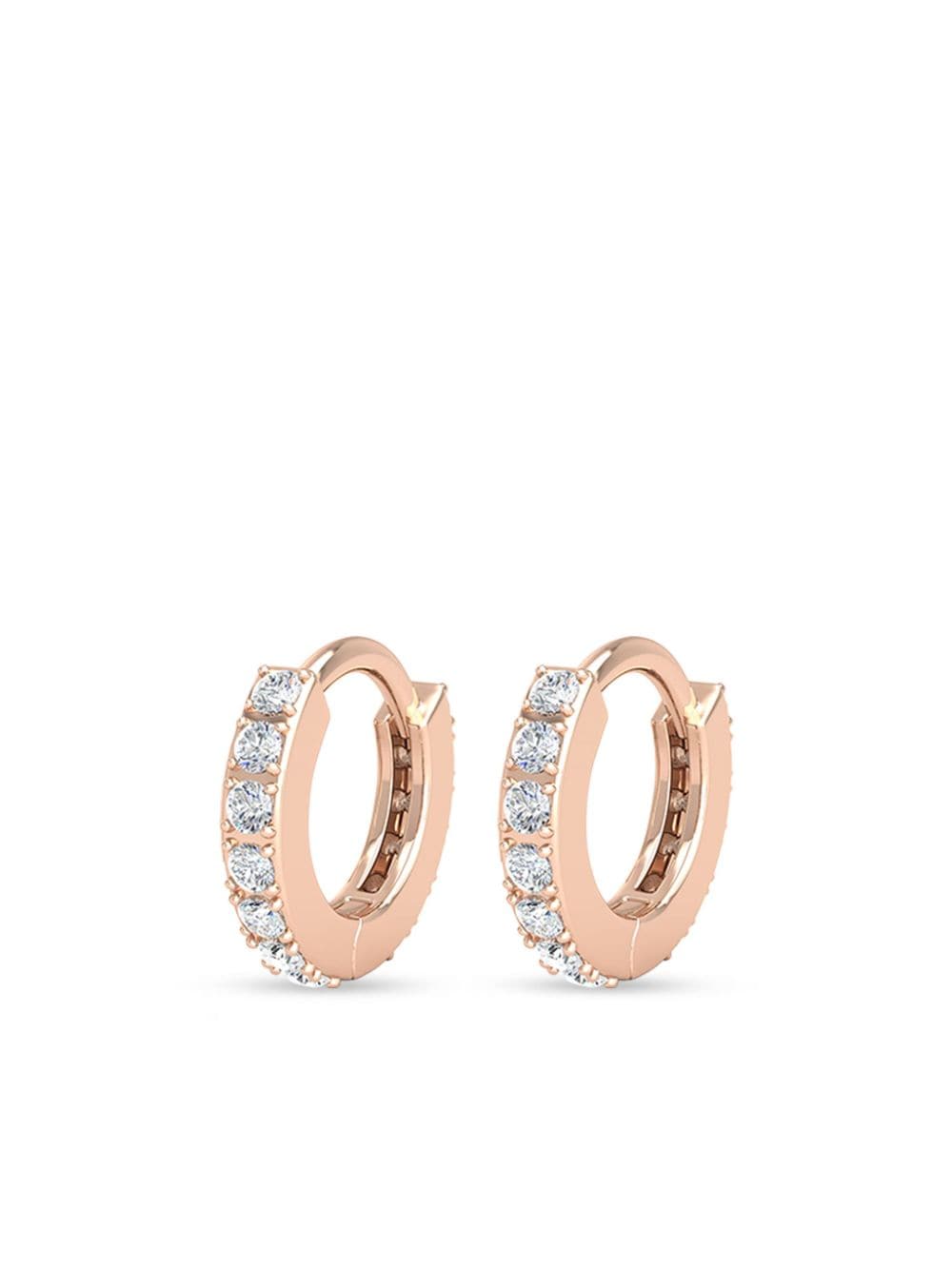 VEYNOU 14kt rose gold mini huggie diamond earrings - Pink von VEYNOU