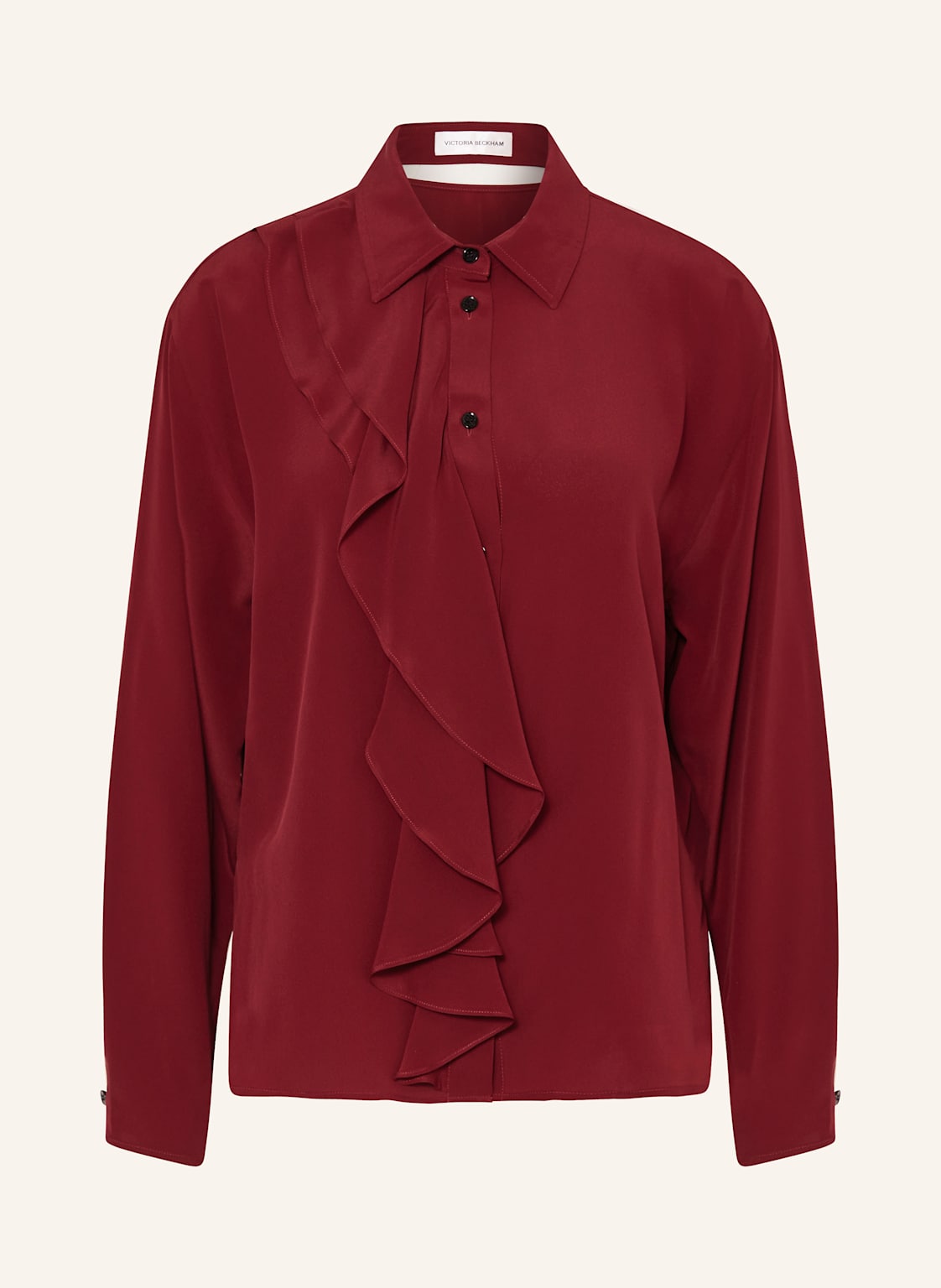 Victoriabeckham Hemdbluse Aus Seide Mit Volants rot von VICTORIABECKHAM