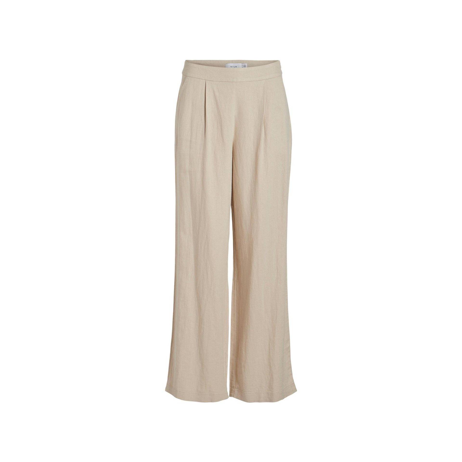 Lange Leinenhose Damen Creme 42 von VILA