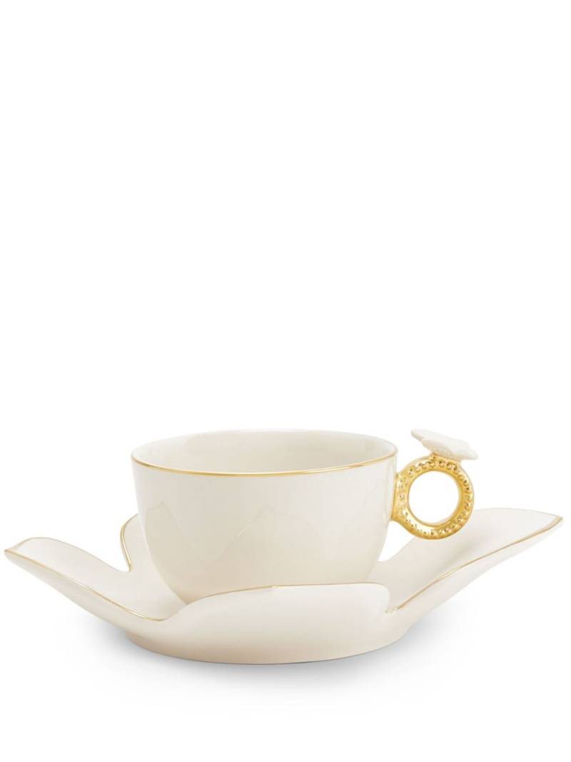 VILLARI Butterfly porcelain tea cup - White von VILLARI