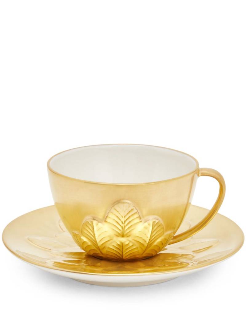 VILLARI Peacock tea cup and saucer set - Gold von VILLARI