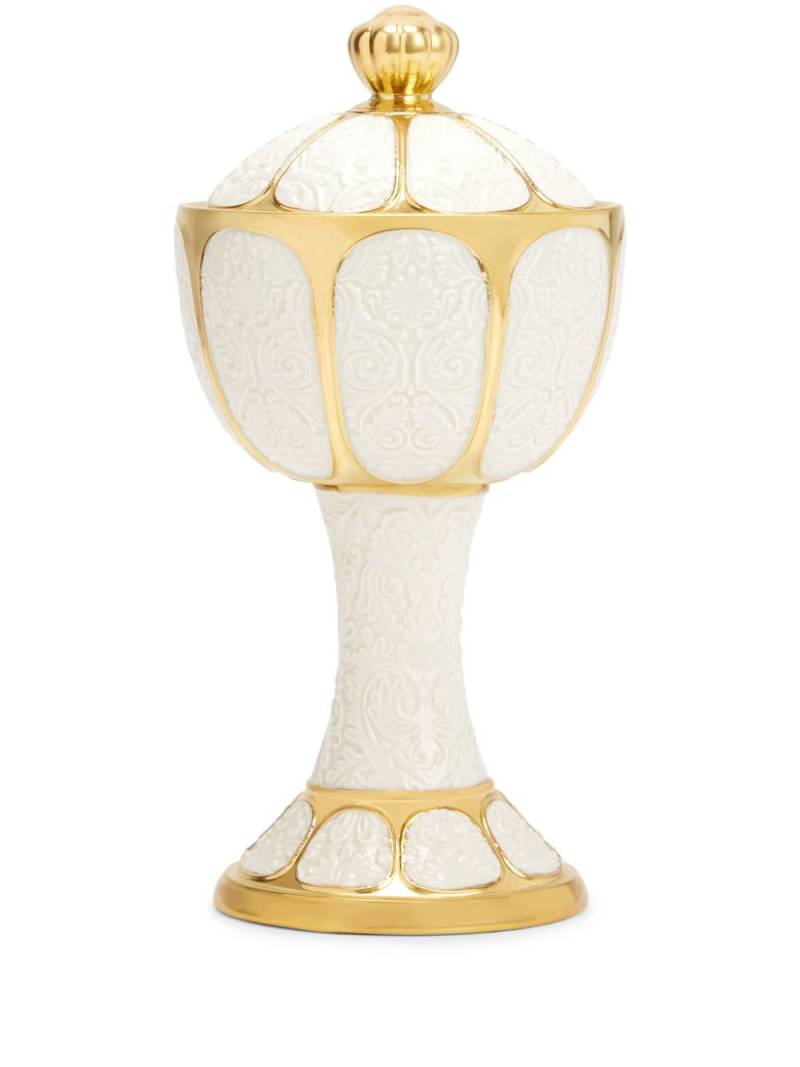 VILLARI tall foot vase - White von VILLARI