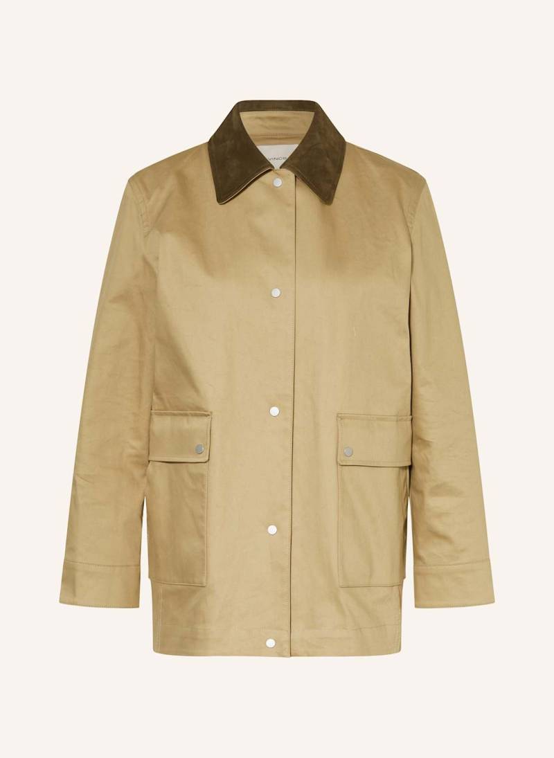 Vince Jacke Mit Leder beige von VINCE