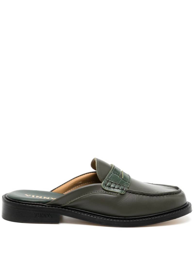 VINNY'S round-toe leather mules - Green von VINNY'S