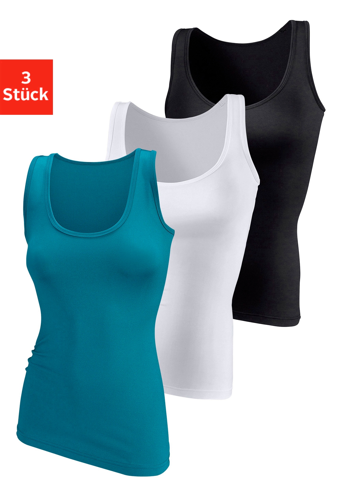 Vivance active Unterhemd, (3er-Pack), aus weicher Microfaser, Tanktop, Unterziehshirt von Vivance active