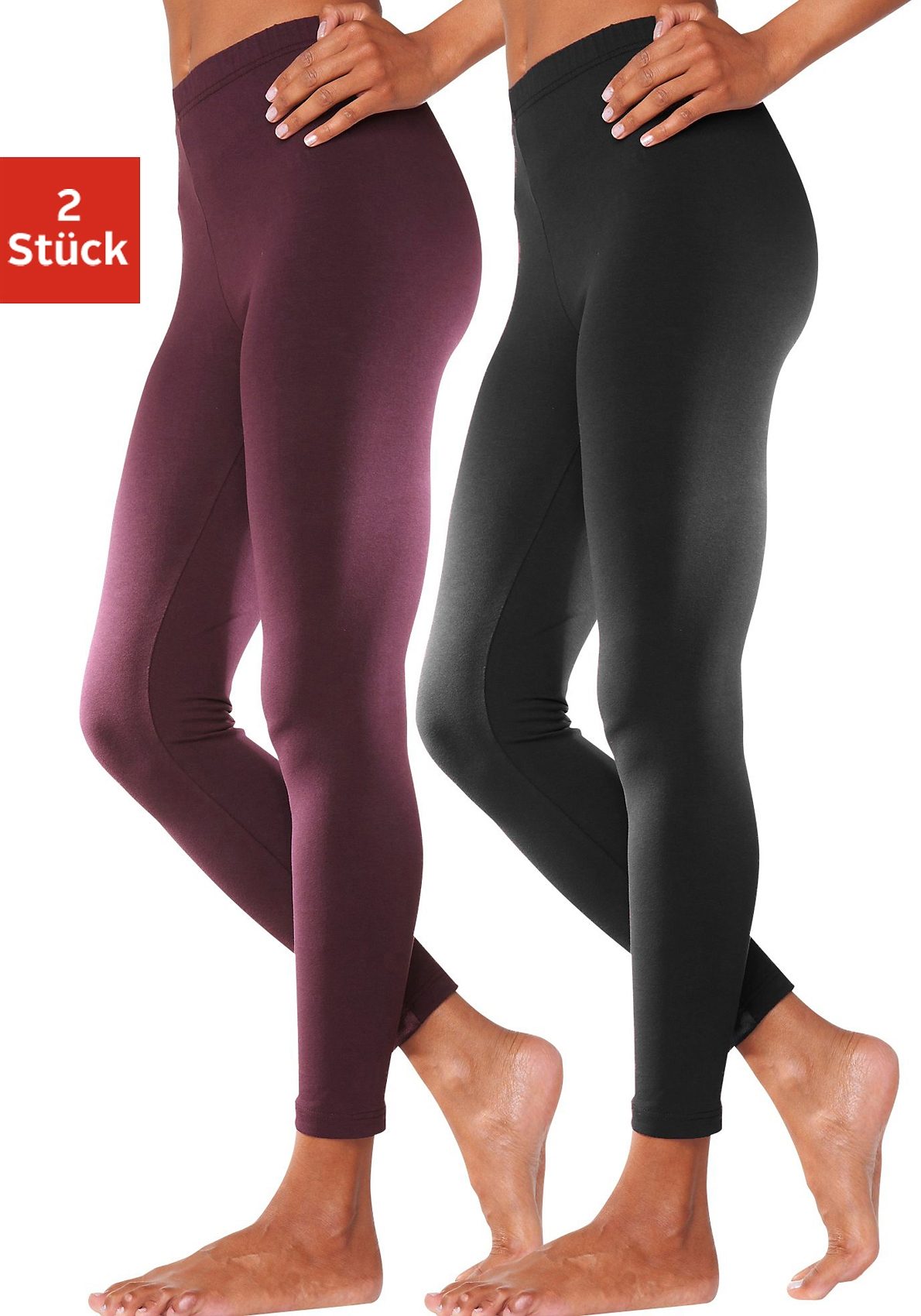 Vivance active Leggings, (2er-Pack), mit Gummibund, Loungewear von Vivance active