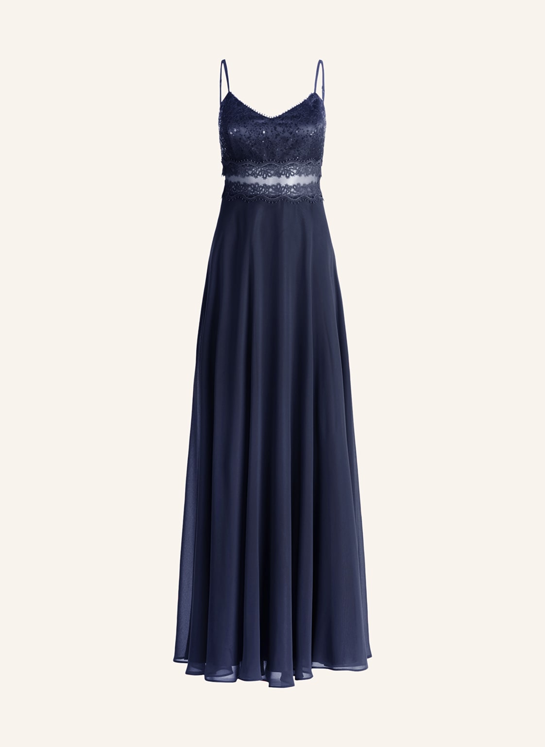 Vm Vera Mont Abendkleid Mit Spitze Und Pailletten blau von VM Vera Mont