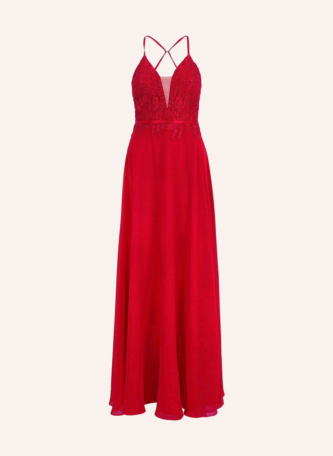 Vm Vera Mont Abendkleid Mit Spitze Und Pailletten rot von VM Vera Mont