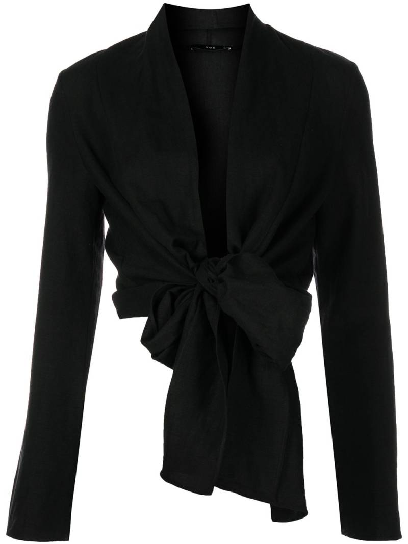 VOZ V-neck wrap blouse - Black von VOZ