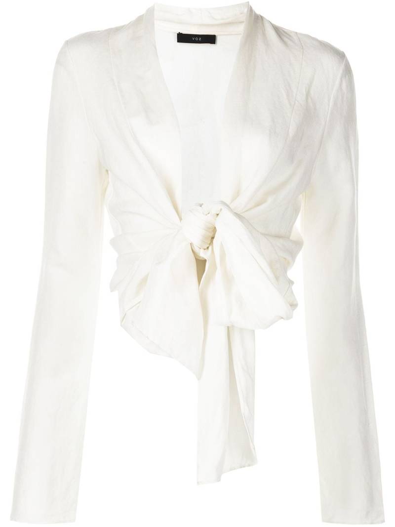 VOZ V-neck wrap blouse - White von VOZ