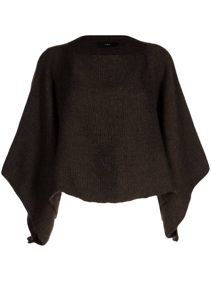 VOZ crew-neck alpaca wool cape - Brown von VOZ