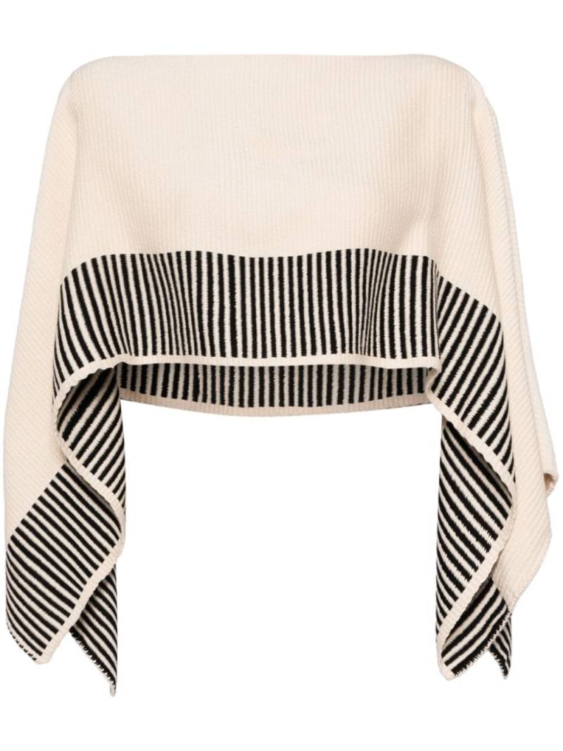 VOZ cropped cotton cape - Neutrals von VOZ