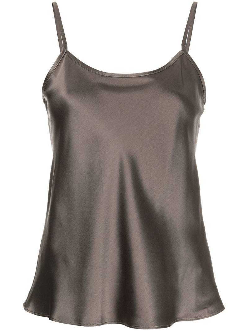 VOZ flared silk vest top - Grey von VOZ