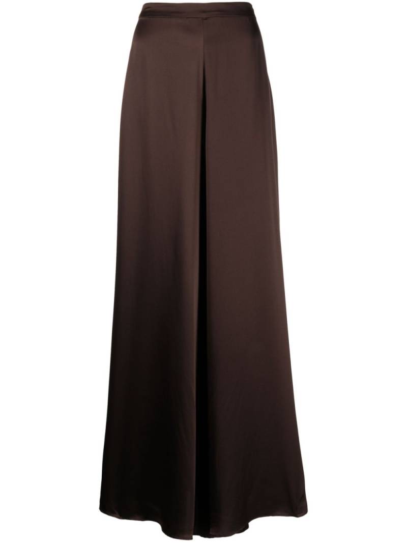 VOZ high-waist silk palazzo trousers - Brown von VOZ