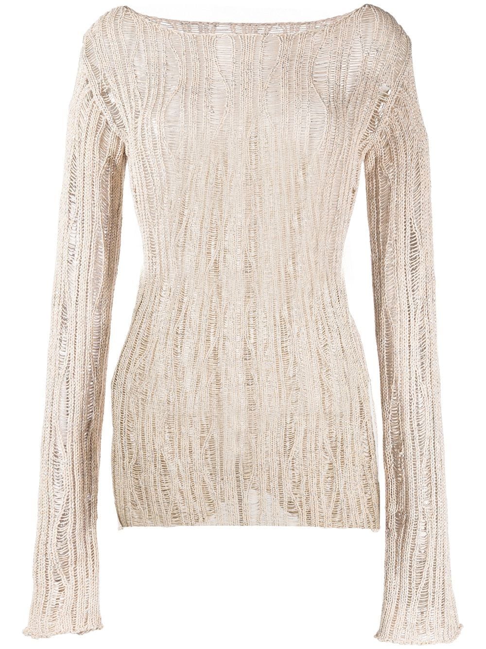 VOZ lace-detail knit jumper - Neutrals von VOZ