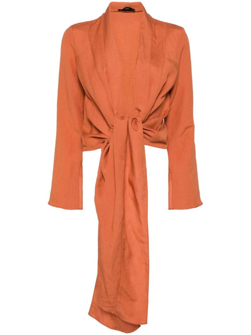 VOZ long-sleeved wrap-design blouse - Orange von VOZ