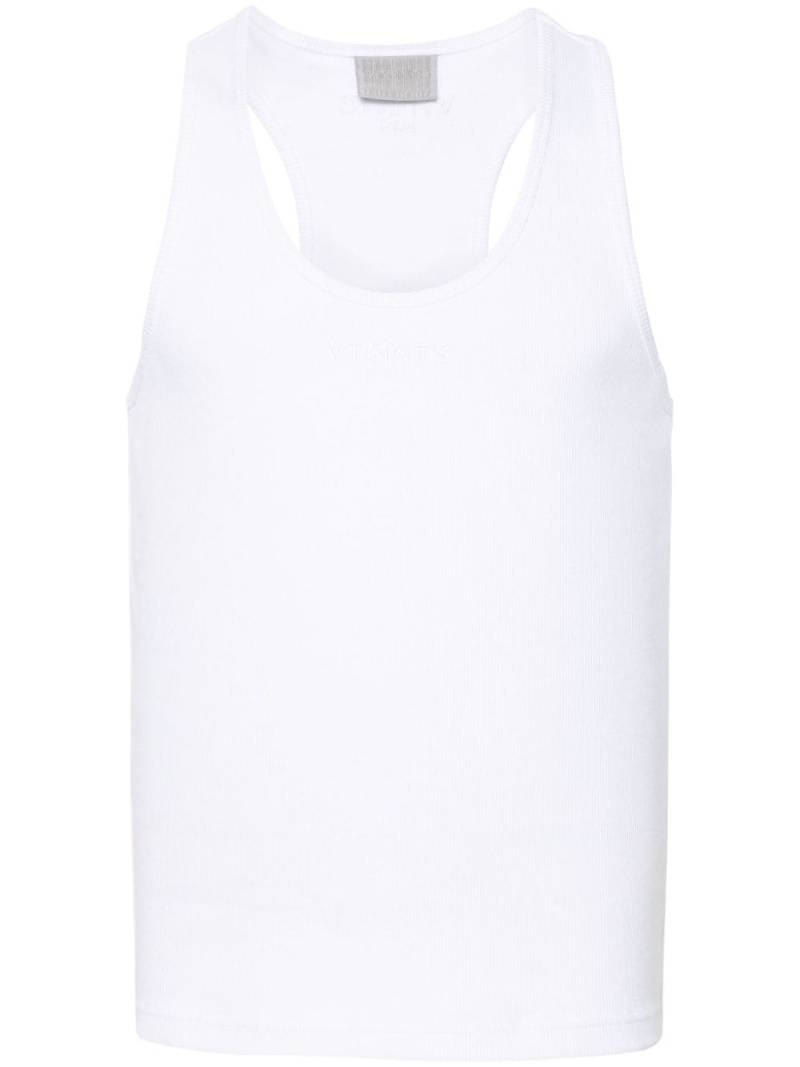 VTMNTS Paris logo-embroidered tank top - White von VTMNTS