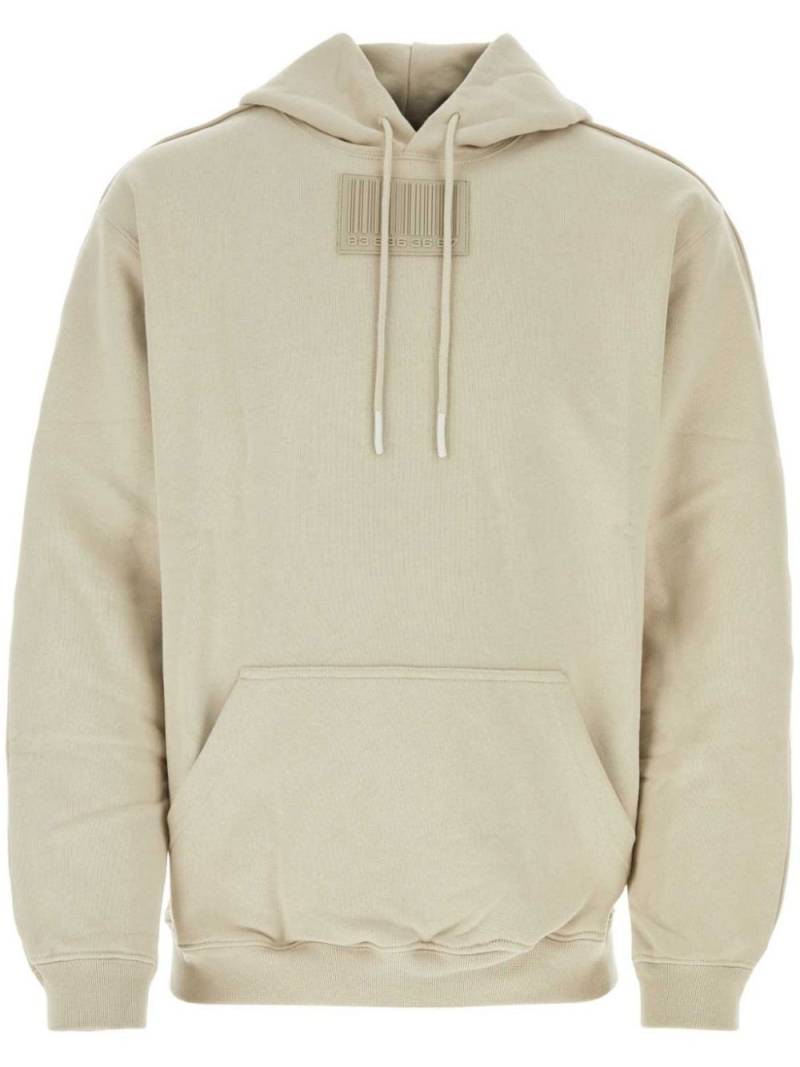 VTMNTS barcode-patch drawstring hoodie - Neutrals von VTMNTS