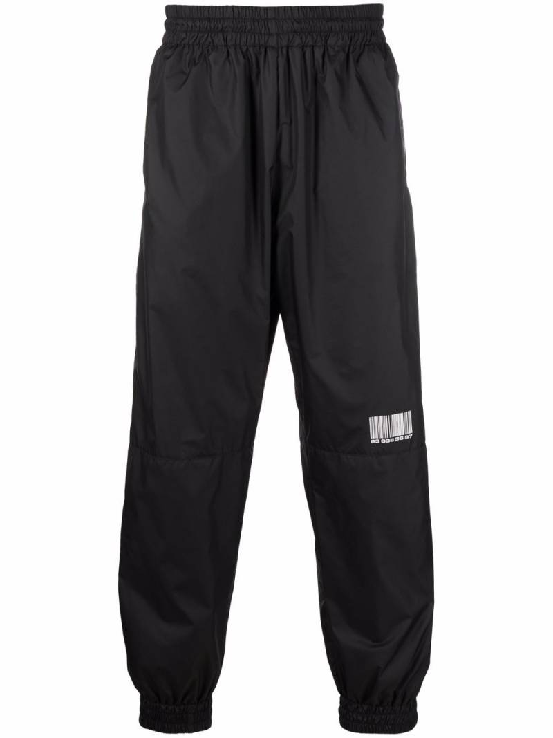 VTMNTS barcode-print track pants - Black von VTMNTS