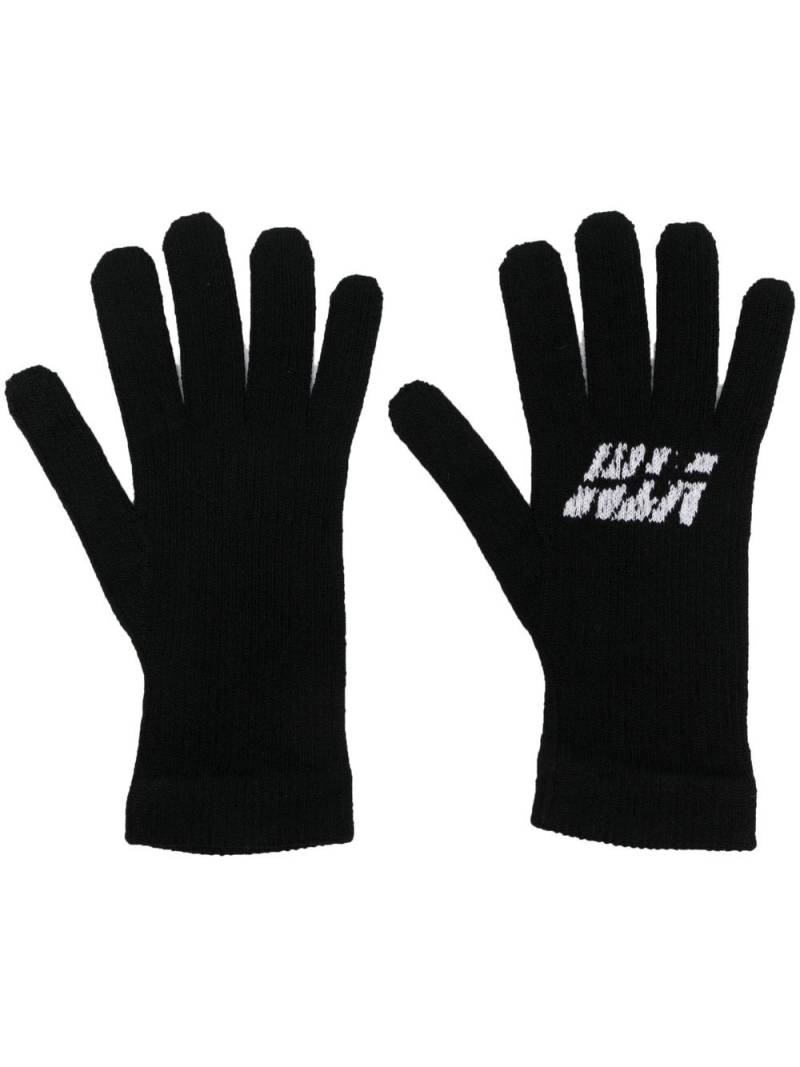 VTMNTS intarsia-knit logo gloves - Black von VTMNTS