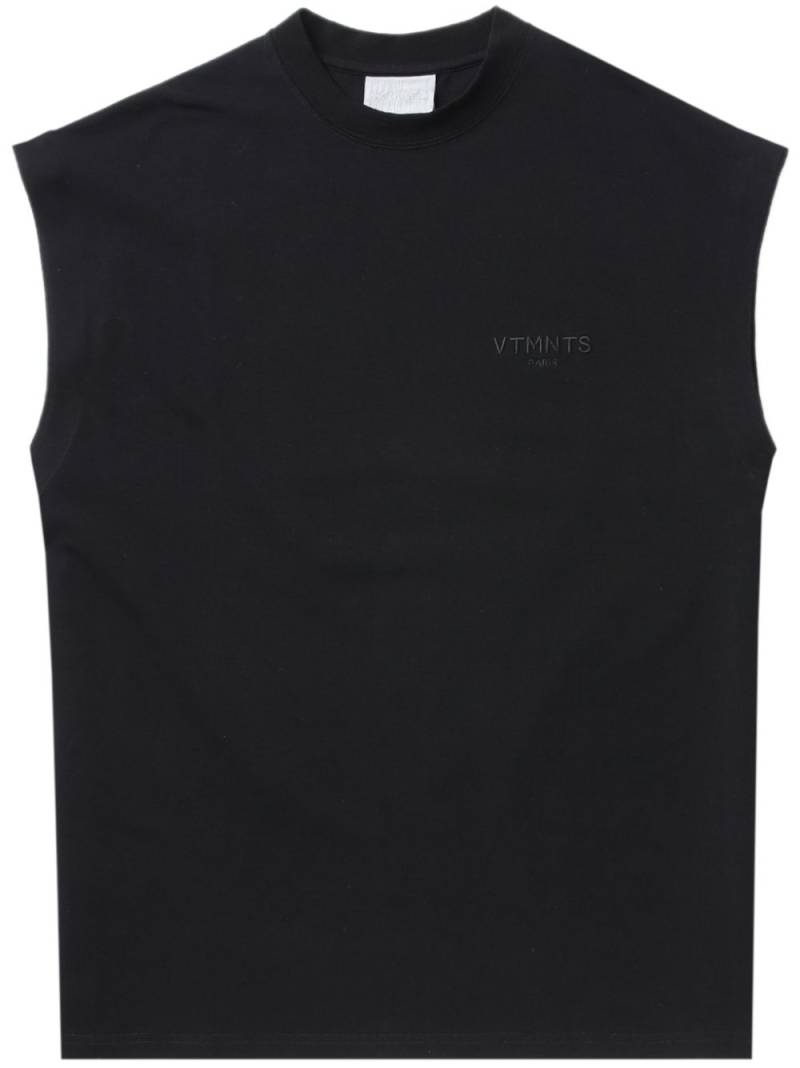 VTMNTS logo-embroidered cotton tank top - Black von VTMNTS