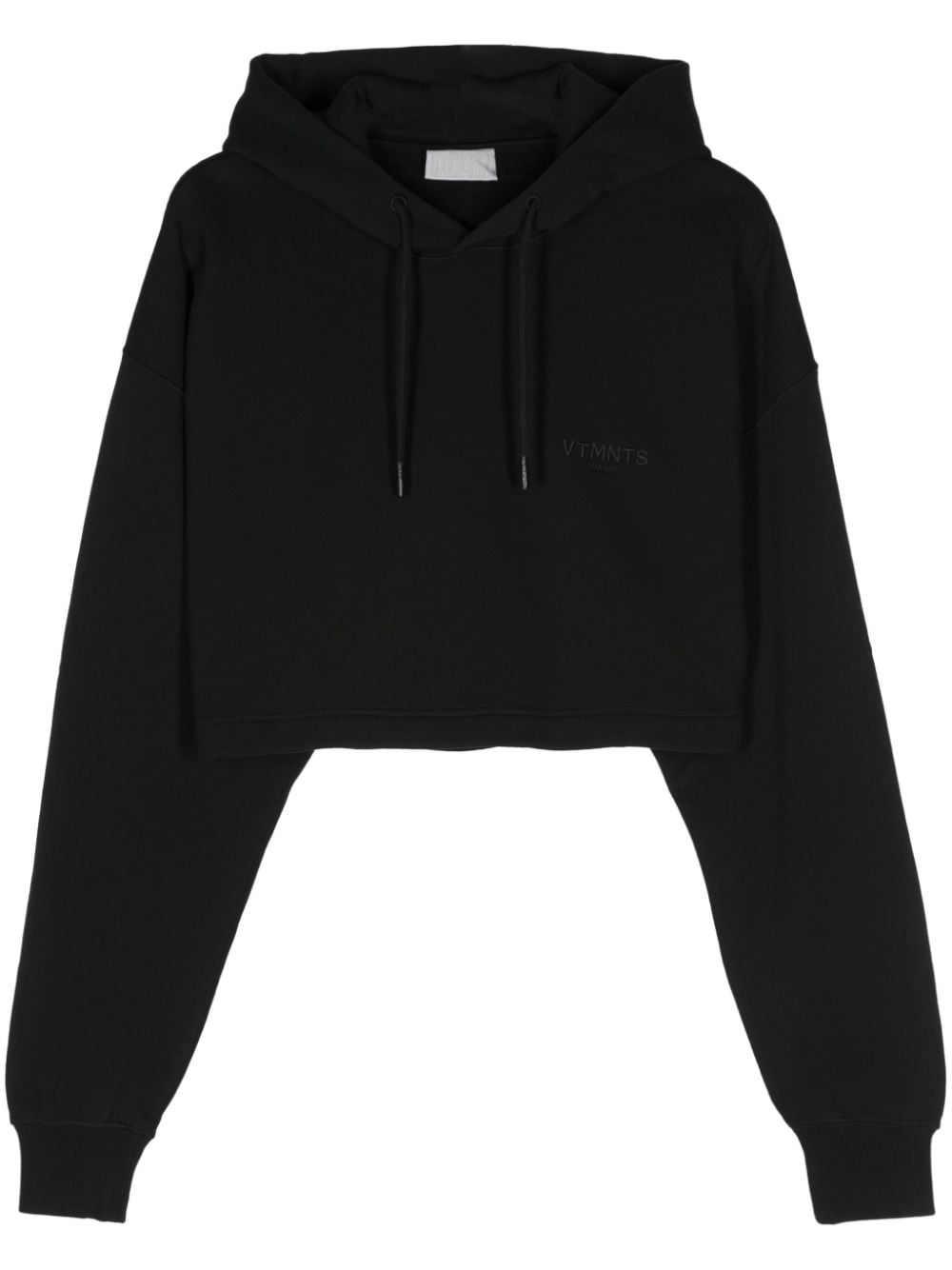 VTMNTS logo-embroidered crop hoodie - Black von VTMNTS