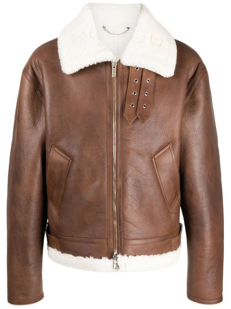 VTMNTS shearling-trim zip-fastening jacket - Brown von VTMNTS