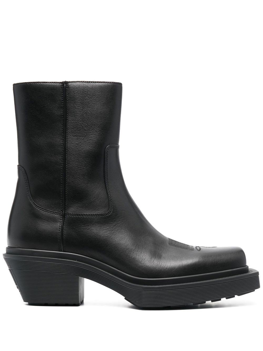 VTMNTS square-toe leather cowboy boots - Black von VTMNTS