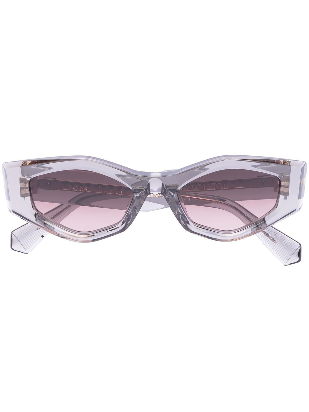 VALENTINO GARAVANI EYEWEAR Rockstud irregular-frame sunglasses - Grey von VALENTINO GARAVANI EYEWEAR