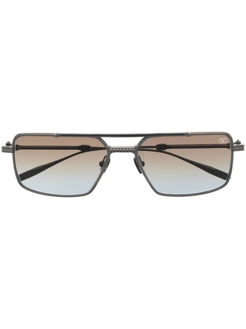 VALENTINO GARAVANI EYEWEAR Rockstud pilot-frame sunglasses - Black von VALENTINO GARAVANI EYEWEAR