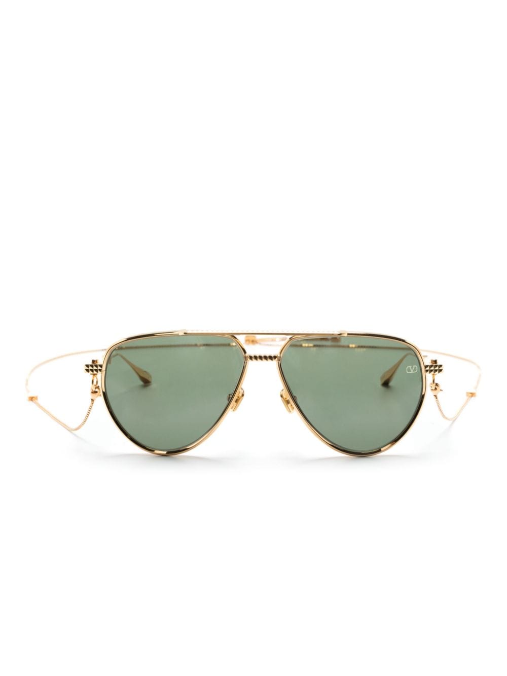 VALENTINO GARAVANI EYEWEAR Rockstud pilot-frame sunglasses - Gold von VALENTINO GARAVANI EYEWEAR