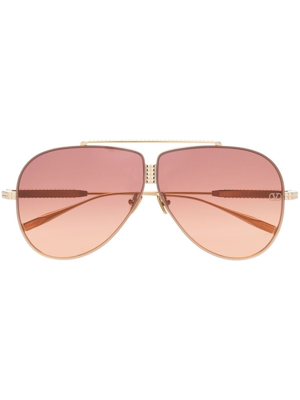 VALENTINO GARAVANI EYEWEAR Rockstud pilot-frame sunglasses - Gold von VALENTINO GARAVANI EYEWEAR