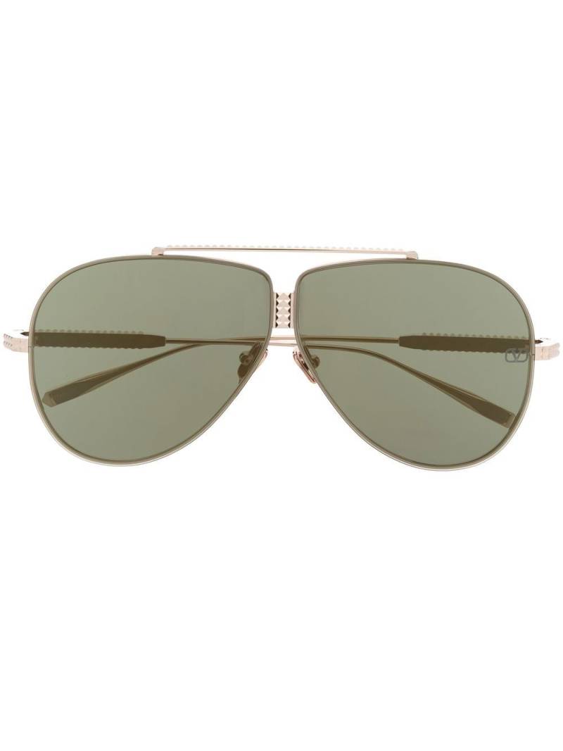 Valentino Eyewear Rockstud pilot-frame sunglasses - Gold von Valentino Eyewear