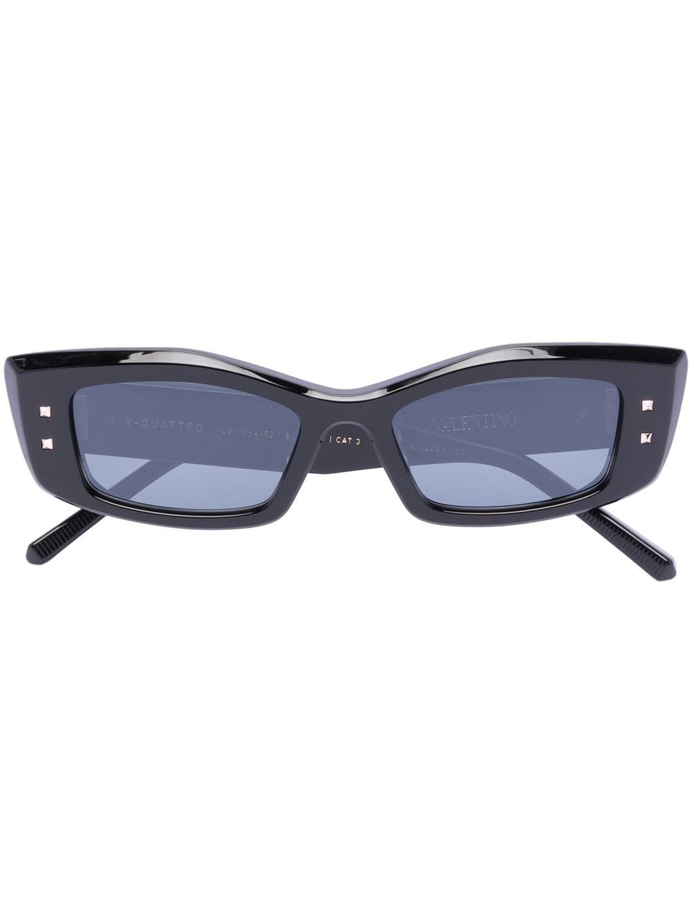 VALENTINO GARAVANI EYEWEAR Rockstud rectangle-frame sunglasses - Black von VALENTINO GARAVANI EYEWEAR