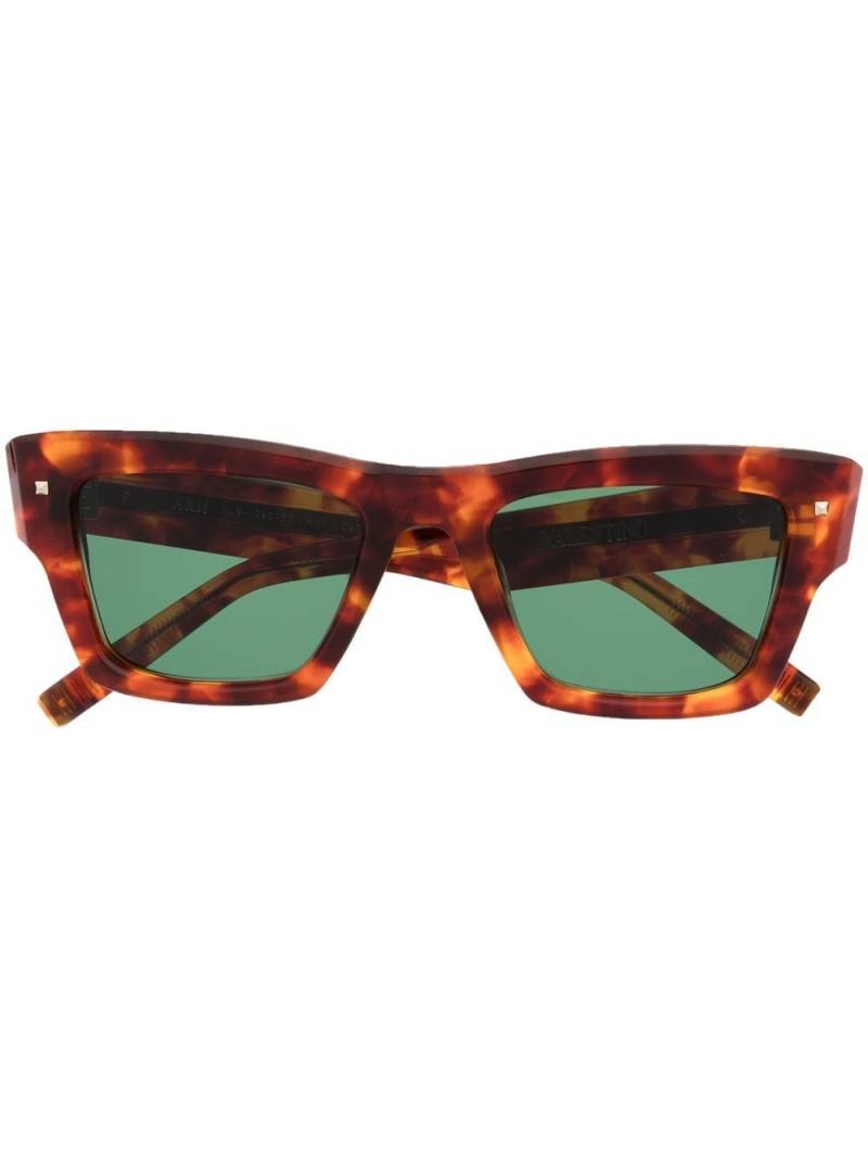 Valentino Eyewear Rockstud square-frame sunglasses - Brown von Valentino Eyewear