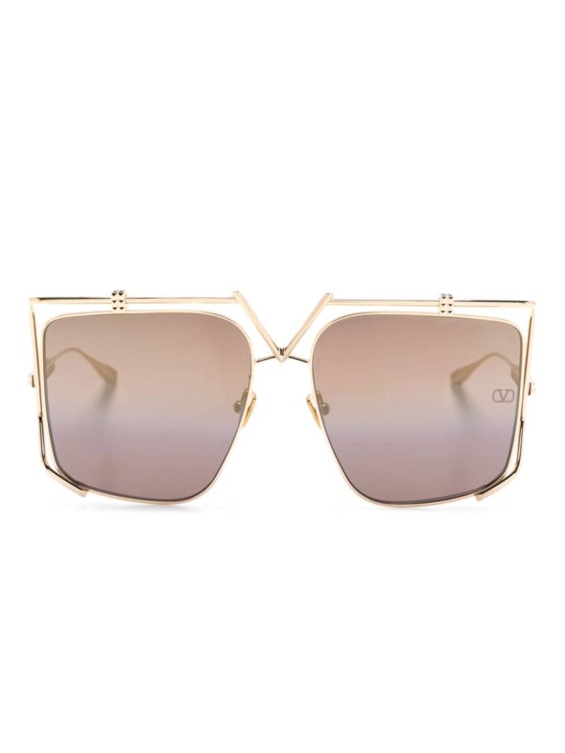 VALENTINO GARAVANI EYEWEAR V-light oversize-frame sunglasses - Gold von VALENTINO GARAVANI EYEWEAR