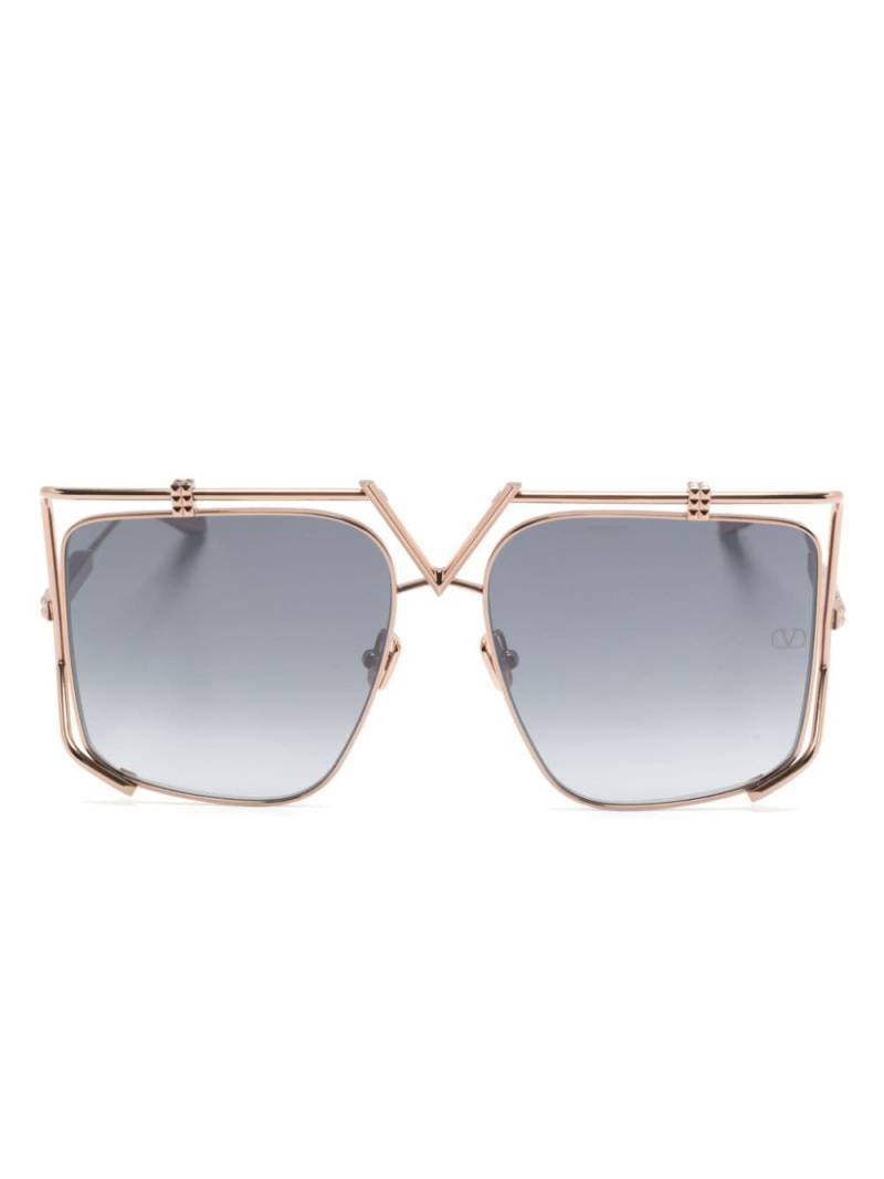 VALENTINO GARAVANI EYEWEAR V oversize-frame sunglasses - Gold von VALENTINO GARAVANI EYEWEAR