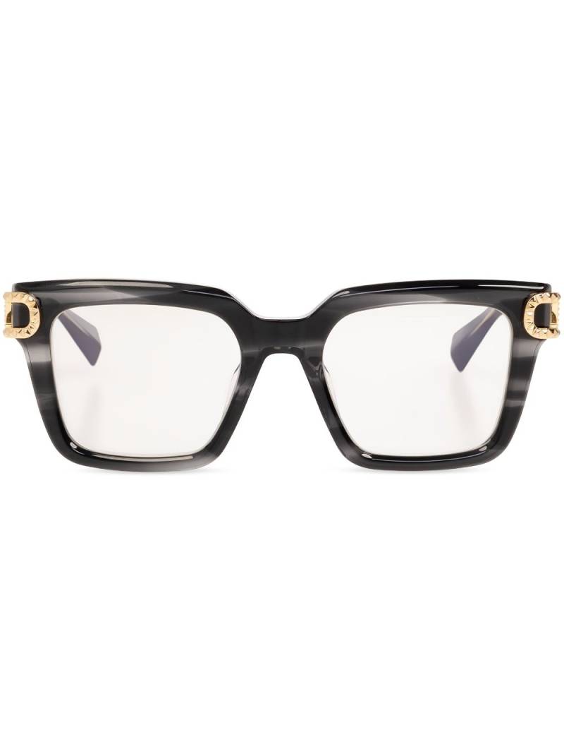 Valentino Eyewear marbled-effect square-frame glasses - Black von Valentino Eyewear