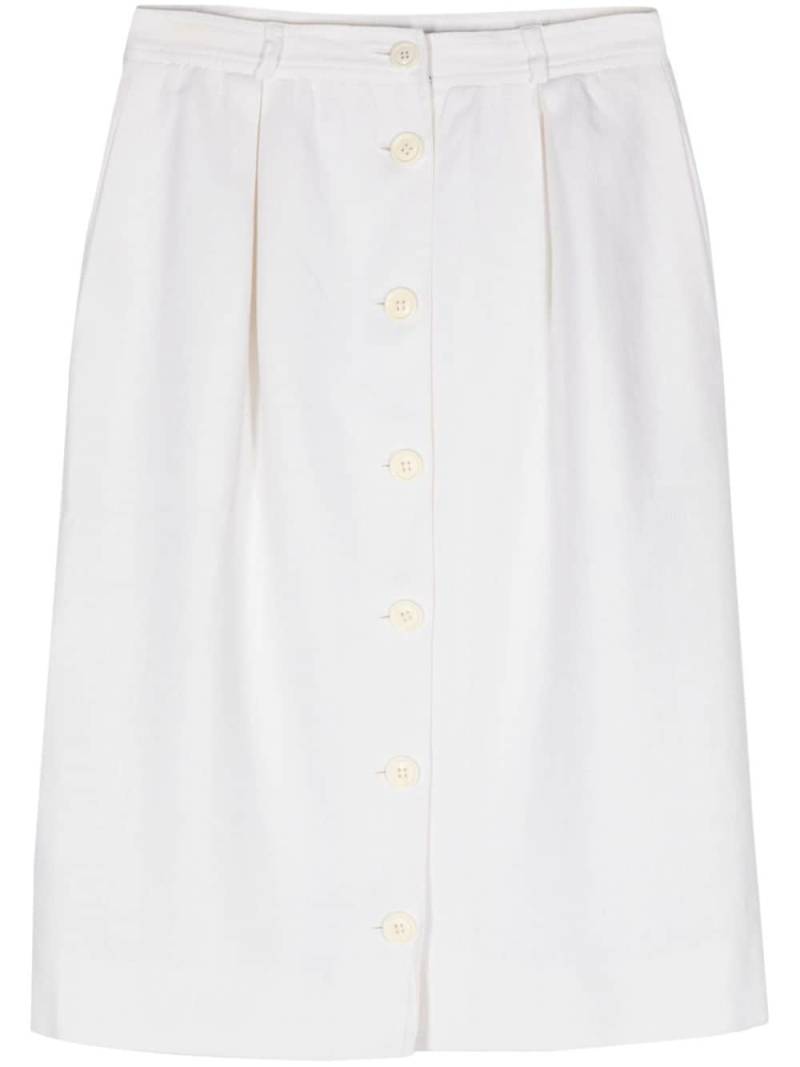 Valentino Garavani Pre-Owned 1970s button-up linen skirt - White von Valentino Garavani Pre-Owned