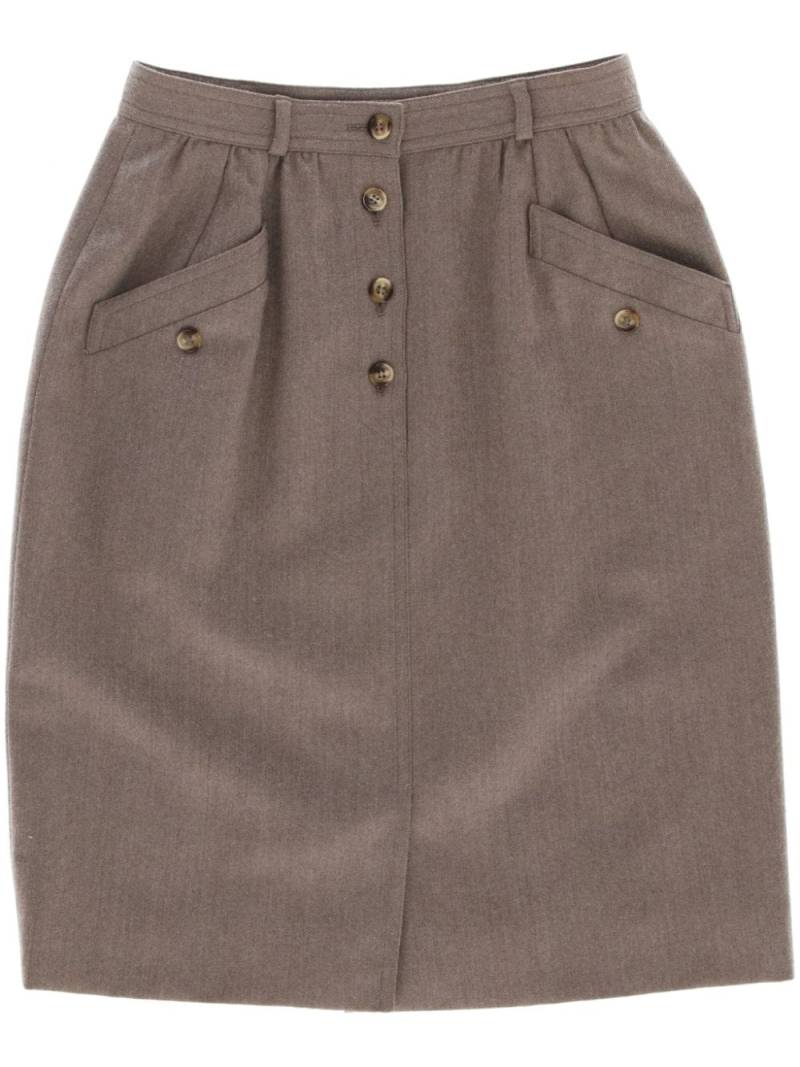 Valentino Garavani Pre-Owned 1970s buttoned wool skirt - Neutrals von Valentino Garavani Pre-Owned