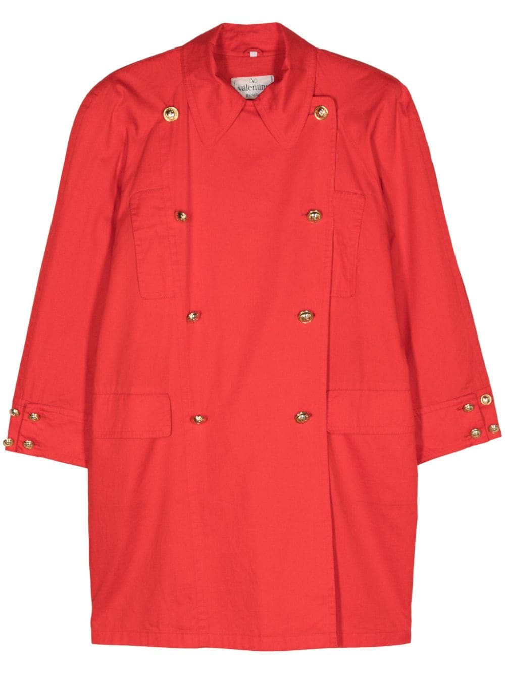 Valentino Garavani Pre-Owned 1980s VLogo-engraved trench coat - Red von Valentino Garavani Pre-Owned