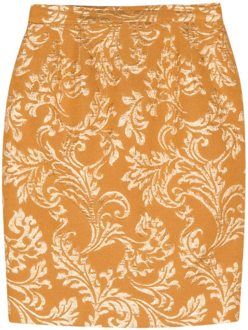 Valentino Garavani Pre-Owned 1980s brocade-effect skirt - Yellow von Valentino Garavani Pre-Owned