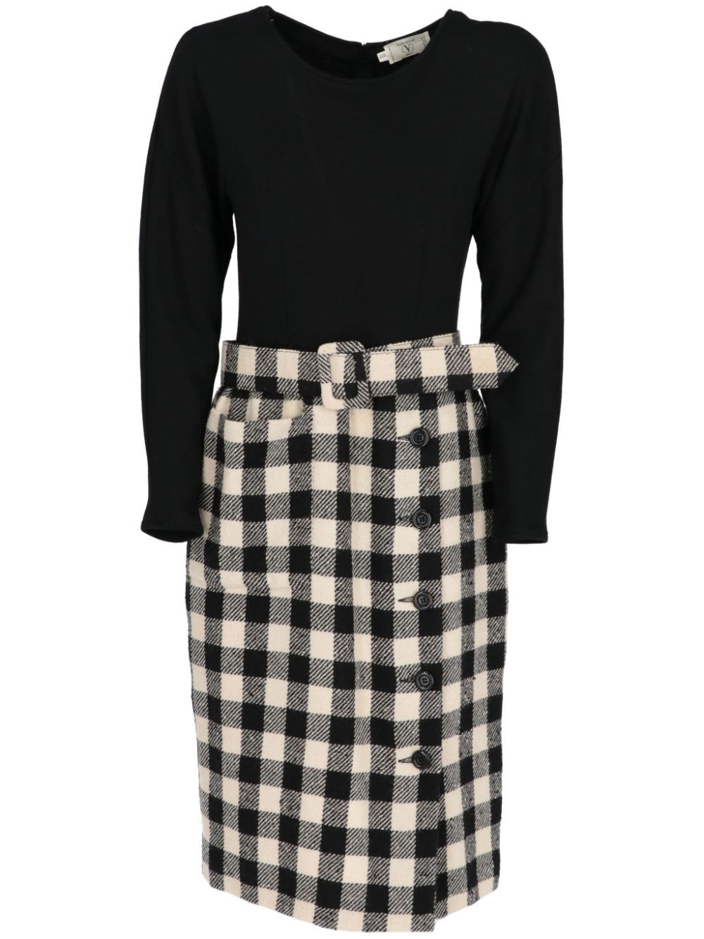 Valentino Garavani Pre-Owned 1980s checked dress - Black von Valentino Garavani Pre-Owned