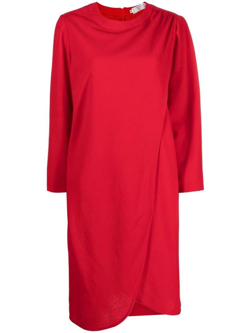 Valentino Garavani Pre-Owned 1980s draped-detailing shift dress - Red von Valentino Garavani Pre-Owned