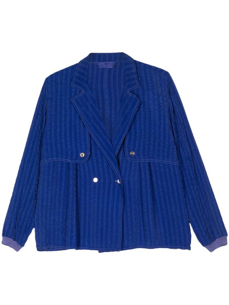 Valentino Garavani Pre-Owned 1980s seersucker jacket - Blue von Valentino Garavani Pre-Owned